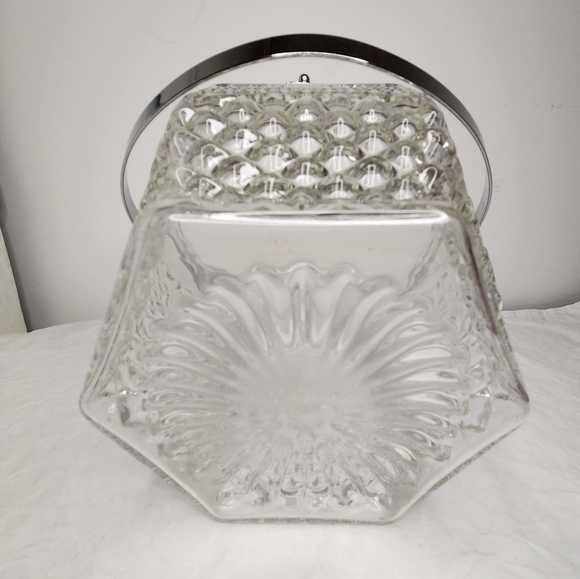Vintage Glass Ice Bucket with Handle - Picture 6 of 12